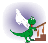 Dinosaur with a ghost