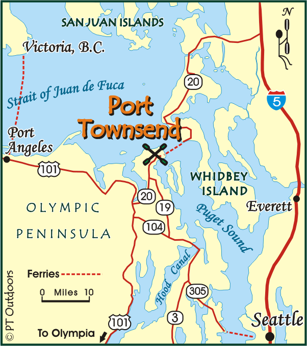 Map showing location of Port Townsend, WA